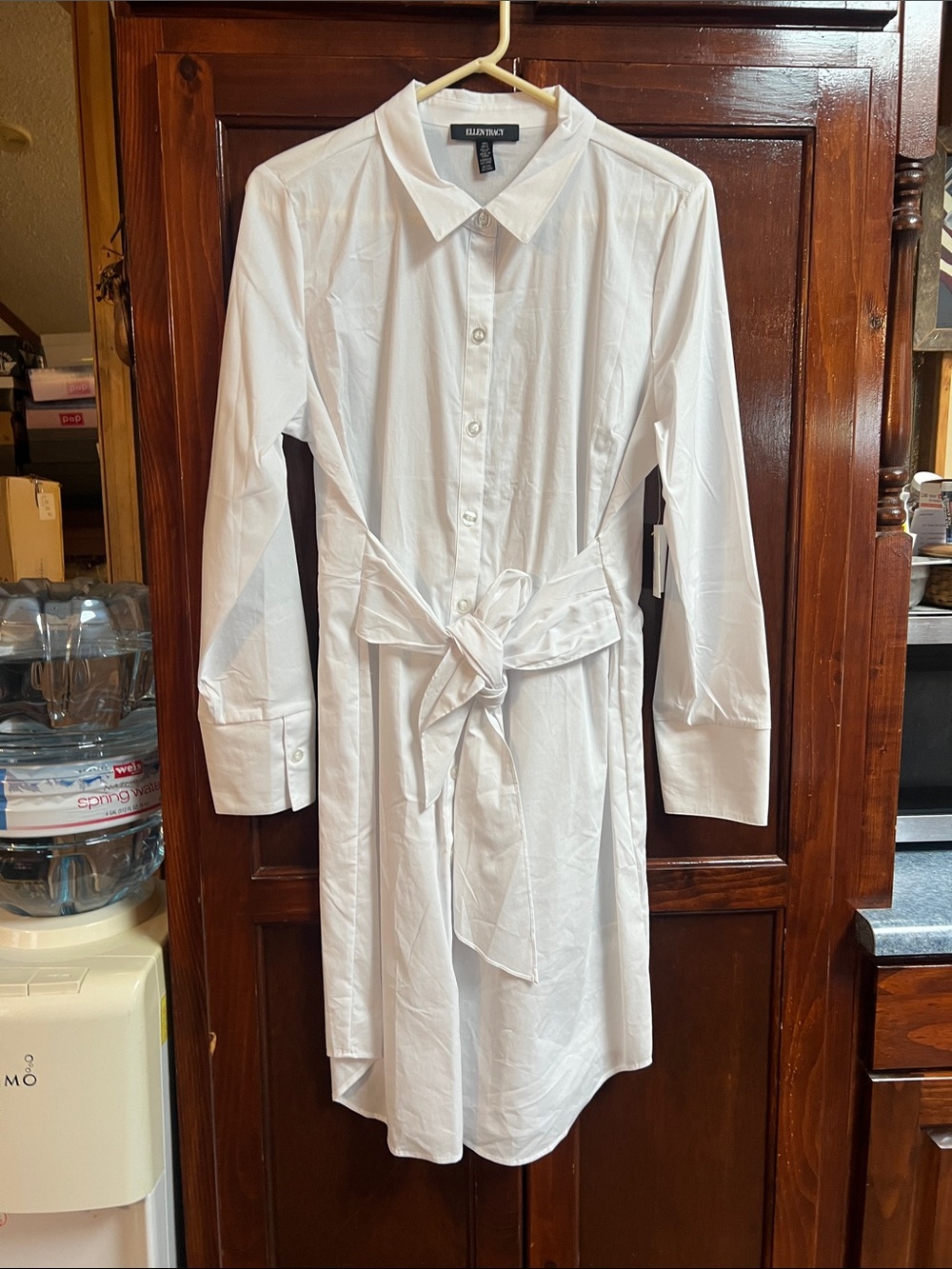 Women’s size large Ellen Tracy, white long sleeve mini dress